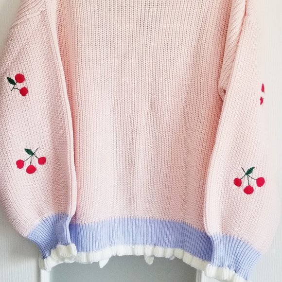 Cherries Anyone? Kawaii Cute Light Cherry Cardigan - Picture 3 of 4